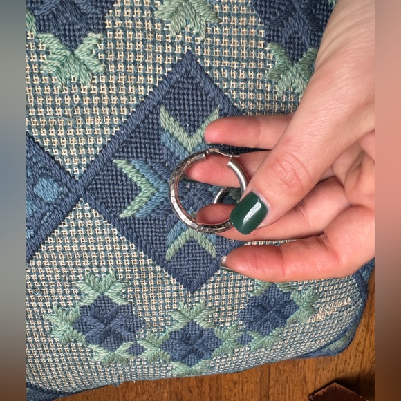 Vintage Sterling Silver Hoop Earrings - Picture 4 of 7